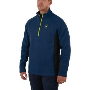 Spyder Outbound mock neck 1/4 zip blue sweater